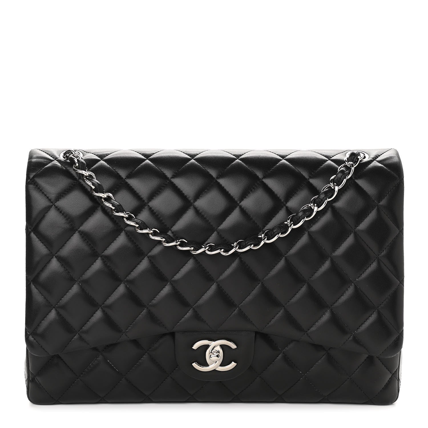 Chanel Lambskin Quilted Maxi Double Flap Black 1 of 13