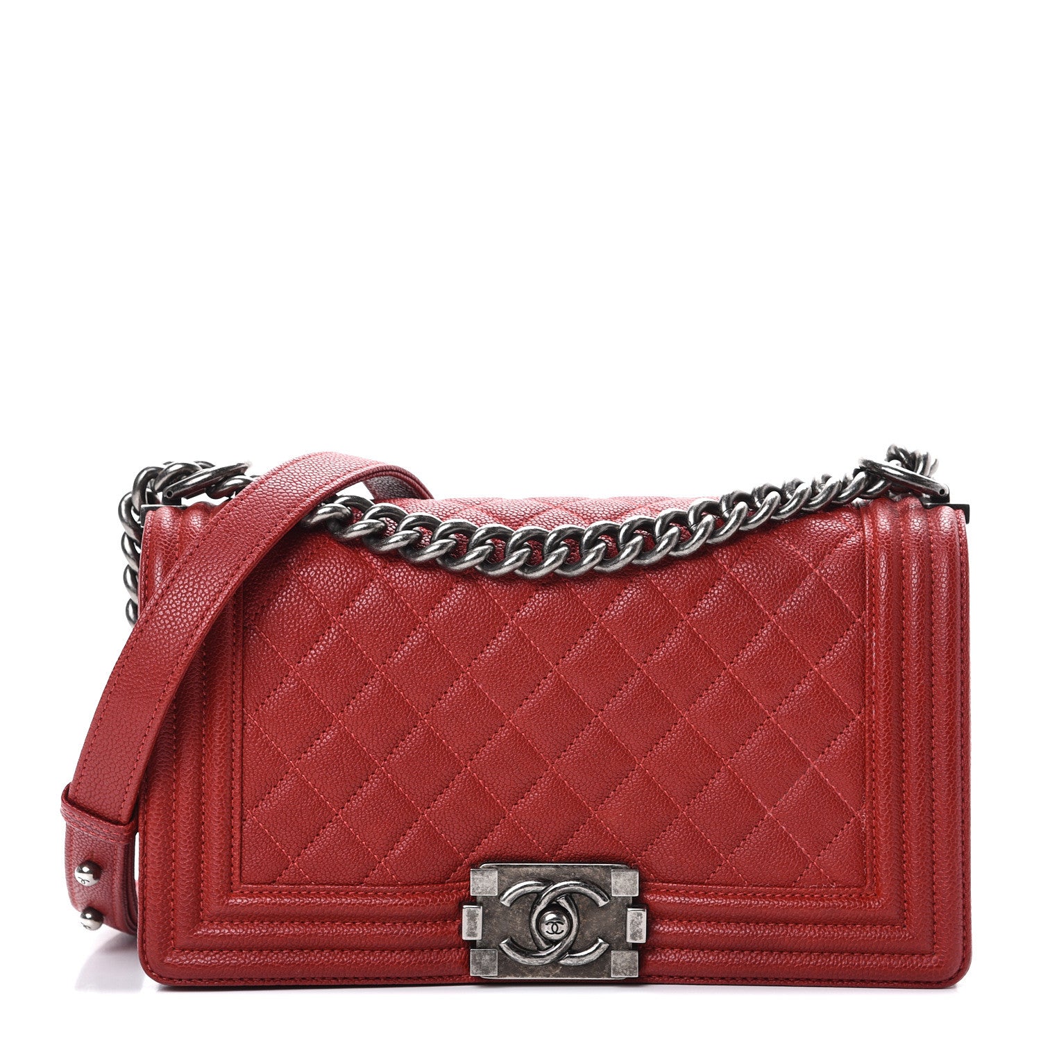 Chanel Caviar Quilted Medium Boy Flap Red 1 of 14