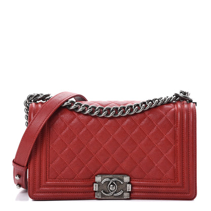 Chanel Caviar Quilted Medium Boy Flap Red 1 of 14