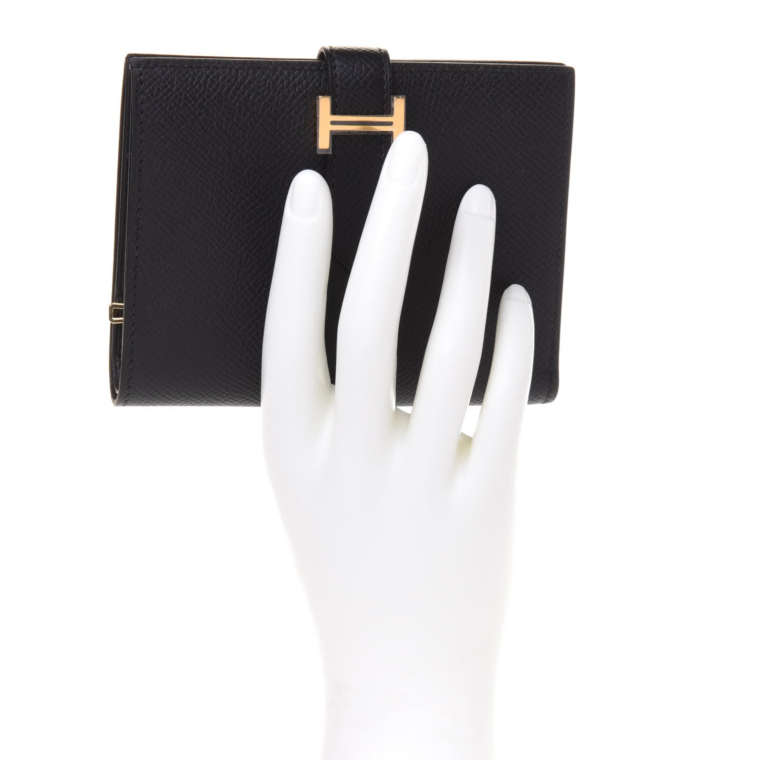 Hermes Epsom Bearn Compact Wallet Black 2 of 8