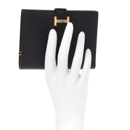 Hermes Epsom Bearn Compact Wallet Black 2 of 8