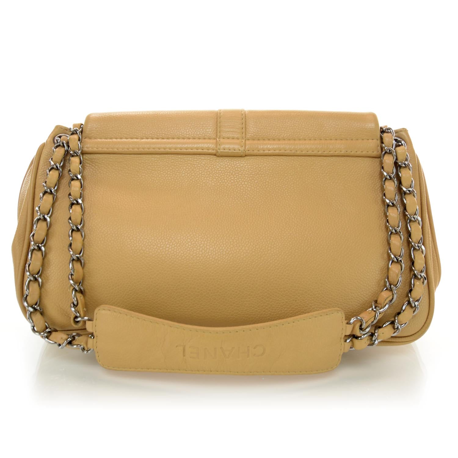 Chanel Caviar Mademoiselle Lock Accordion Flap Beige 3 of 9