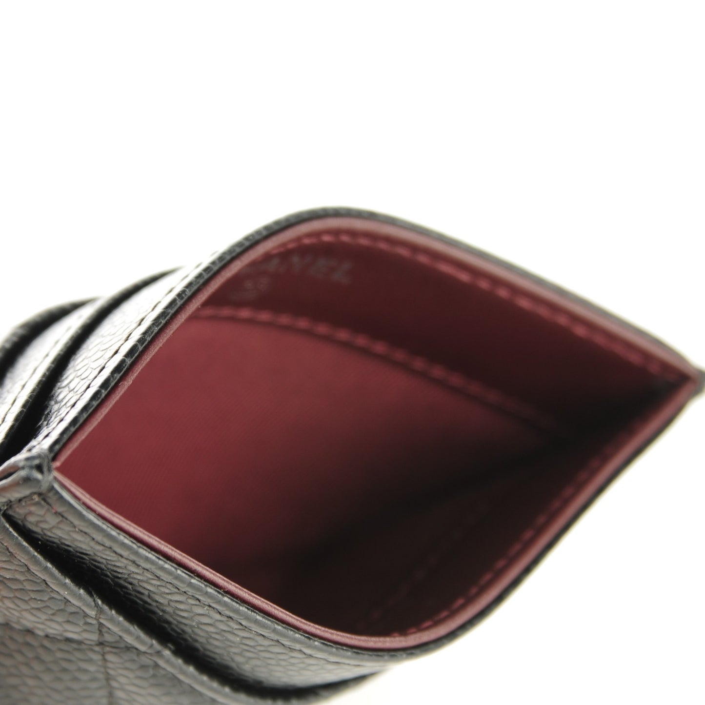 Caviar Quilted Card Holder Black