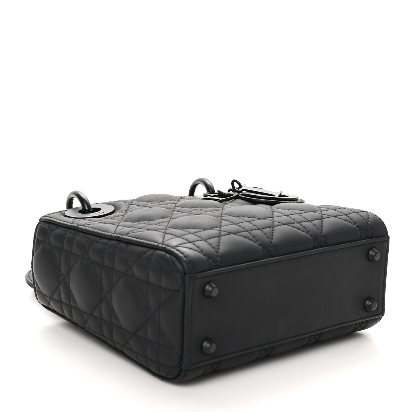 Ultra Matte Calfskin Cannage Mini Lady Dior Black