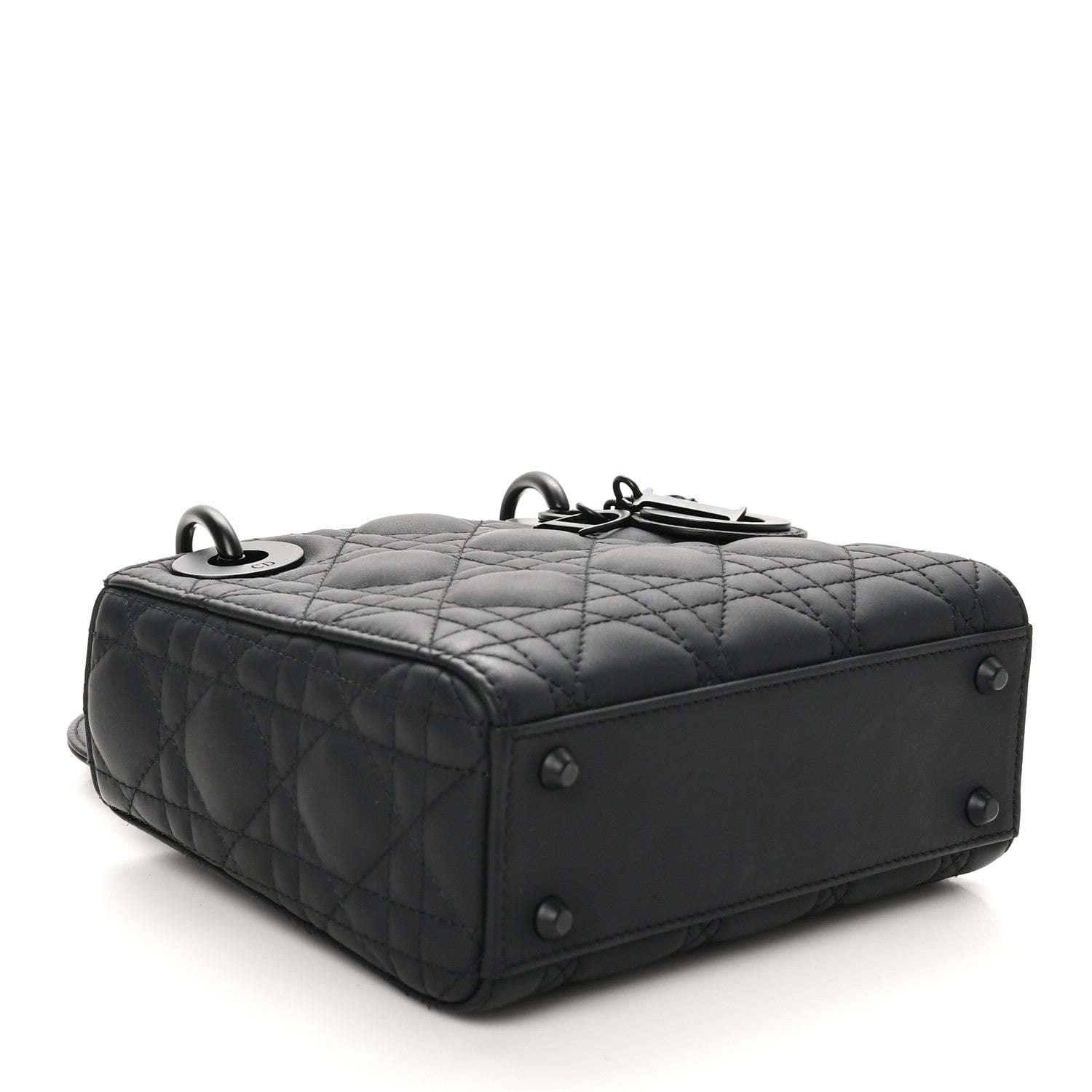 Christian Dior Ultra Matte Calfskin Cannage Mini Lady Dior Black 4 of 10