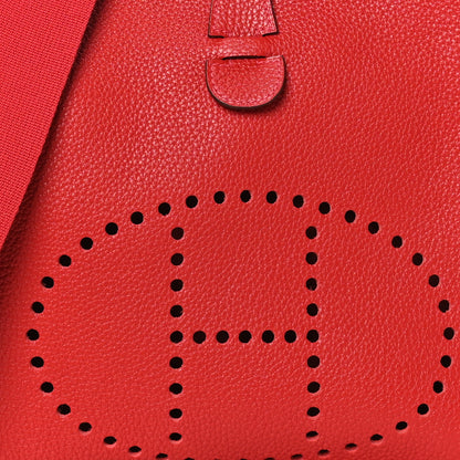 Hermes Taurillon Clemence Evelyne III GM Rouge Casaque 8 of 10