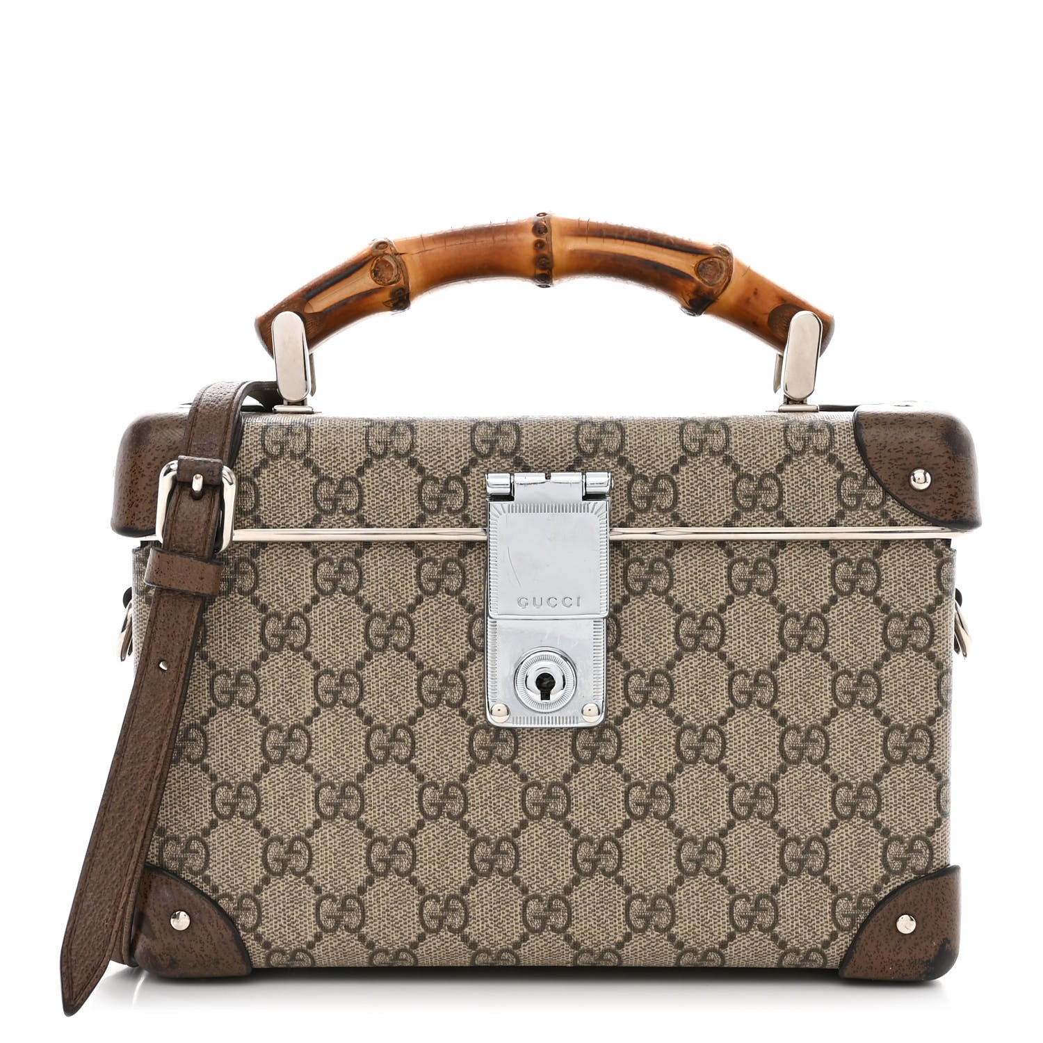 Gucci GG Supreme Monogram Globe-Trotter Beauty Case Brown 1 of 13