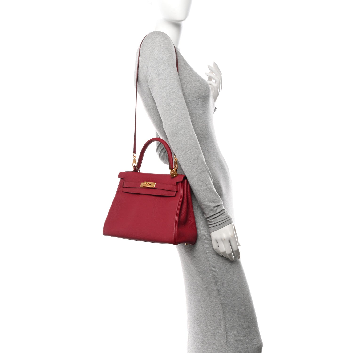 Hermes Togo Kelly Retourne 28 Rouge Grenat 2 of 12