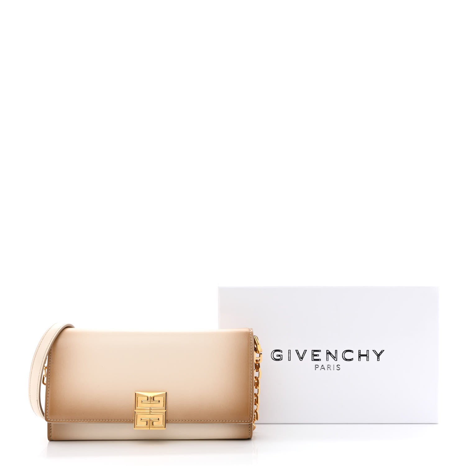 Givenchy Smooth Calfskin Gradient Effect 4G Wallet on Chain Dust Grey 14 of 14