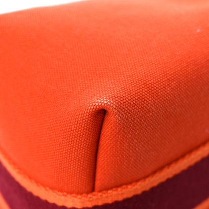 Hermes Canvas Small Bride-A-Brac Pouch Orange Burgundy 10 of 12