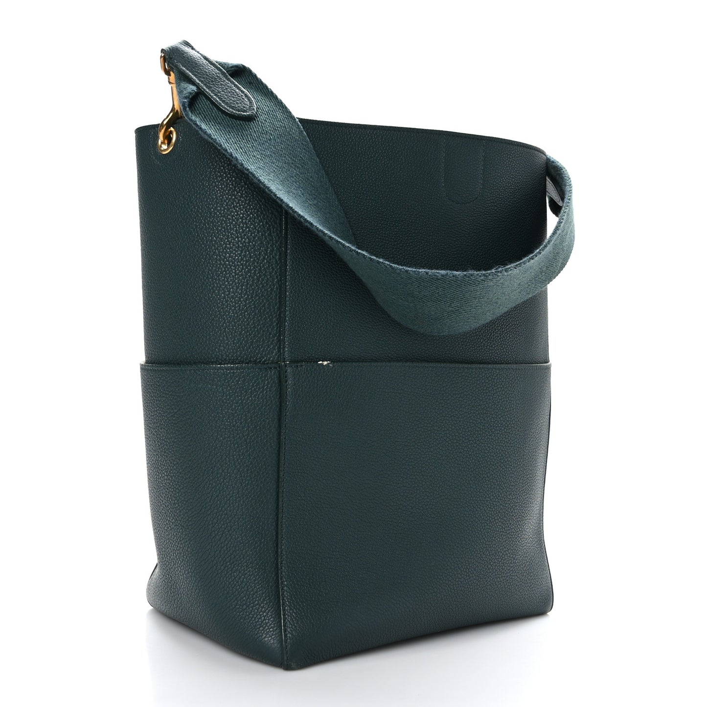 Soft Grained Calfskin Sangle Bucket Bag Amazone