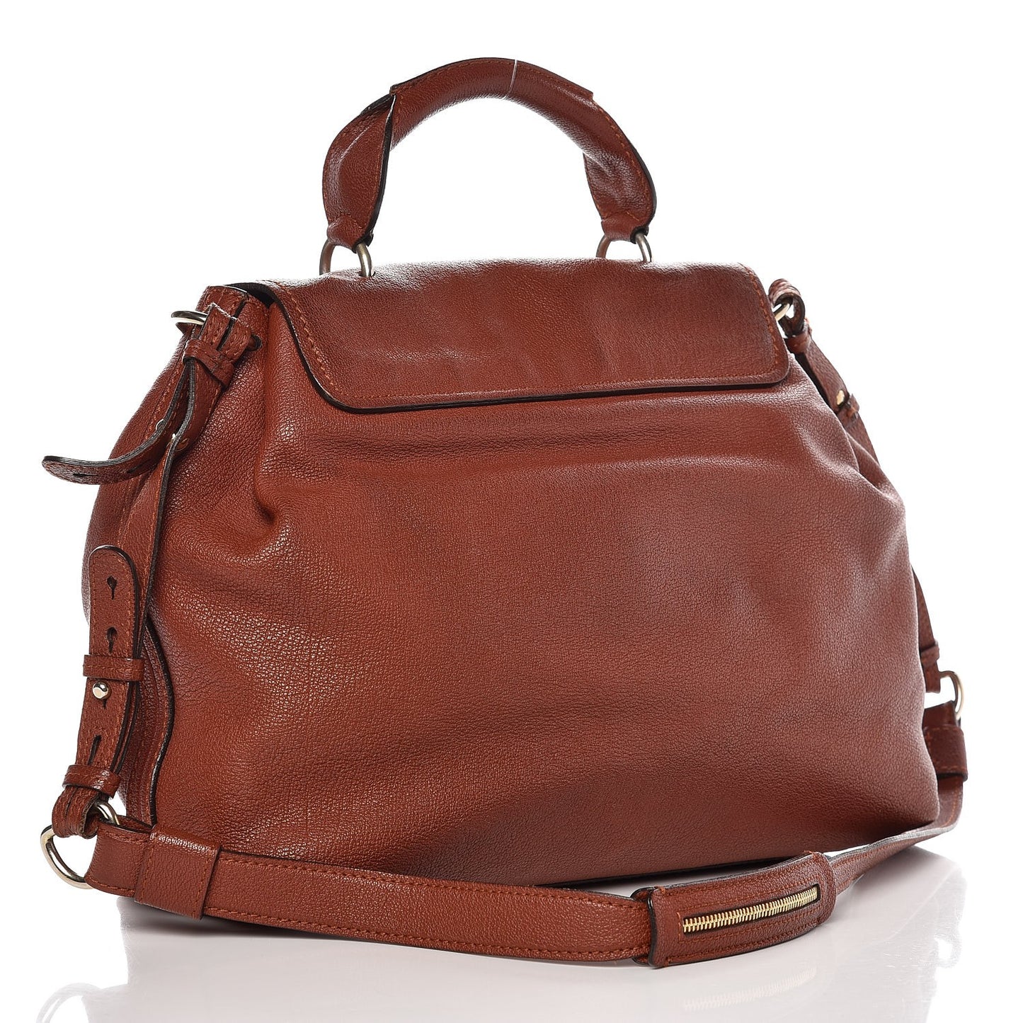 Calfskin Medium Elsie Satchel Whiskey