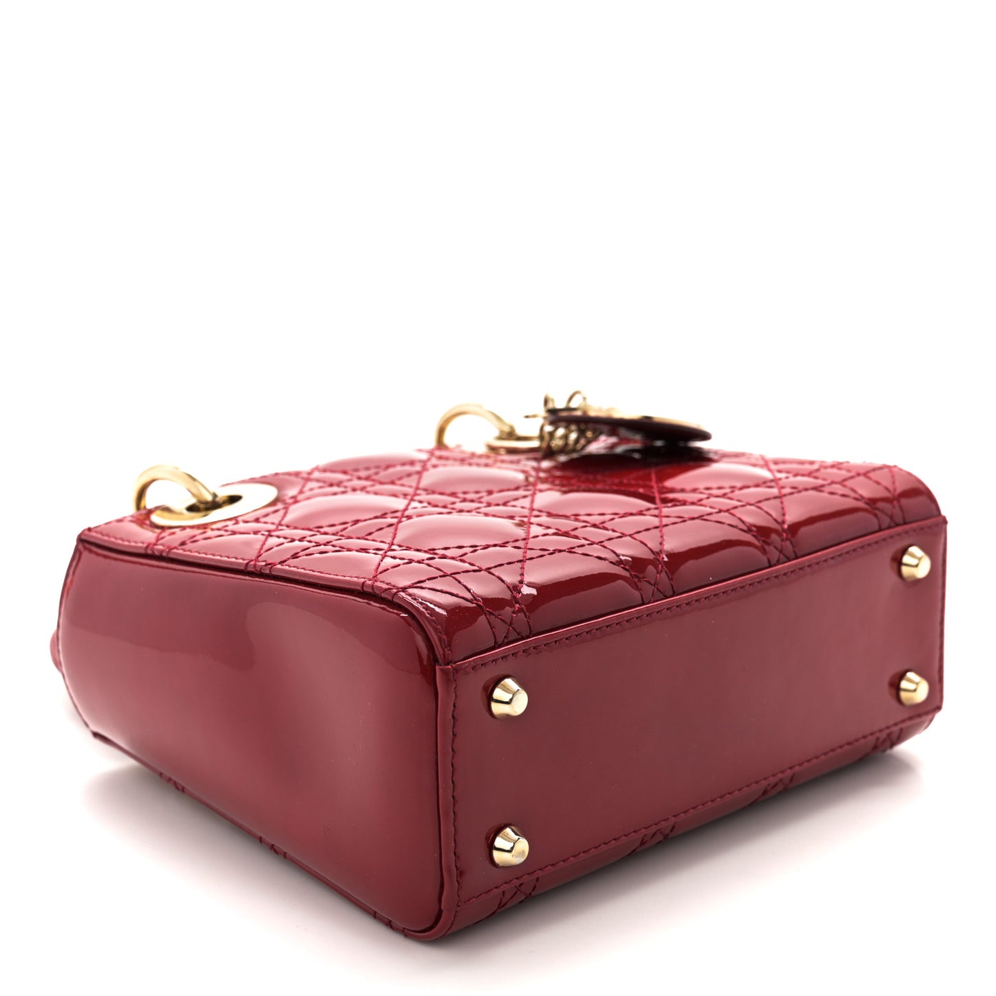 Patent Cannage Mini Lady Dior Red