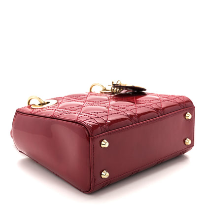 Christian Dior Patent Cannage Mini Lady Dior Red 4 of 11