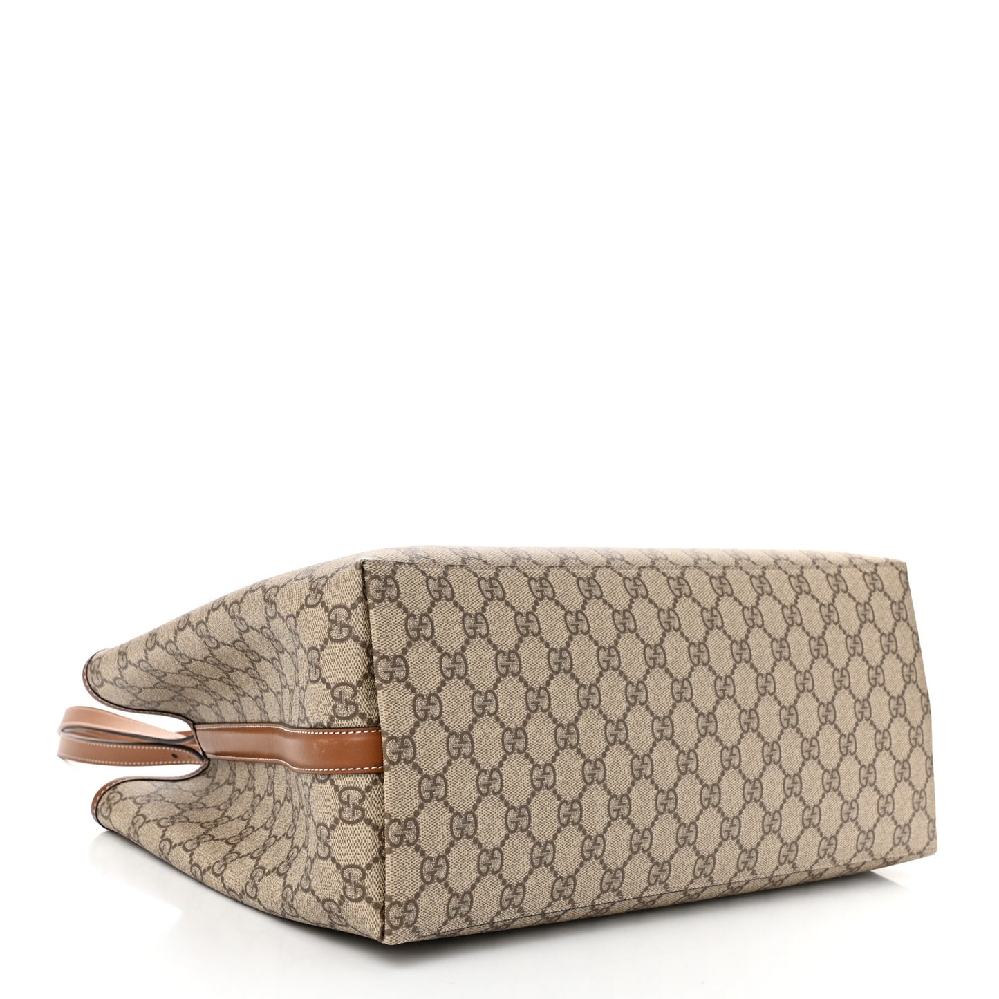 GG Supreme Monogram Emblem Large Tote Bag Beige Dark Brown