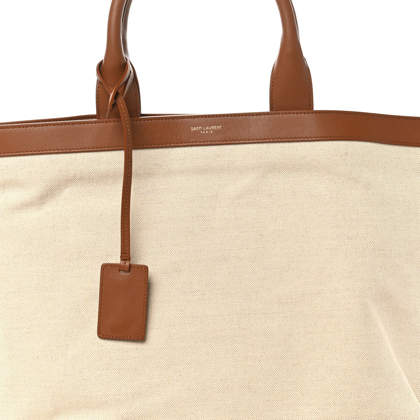 Calfskin Linen Two Tone Cabas Tote Beige