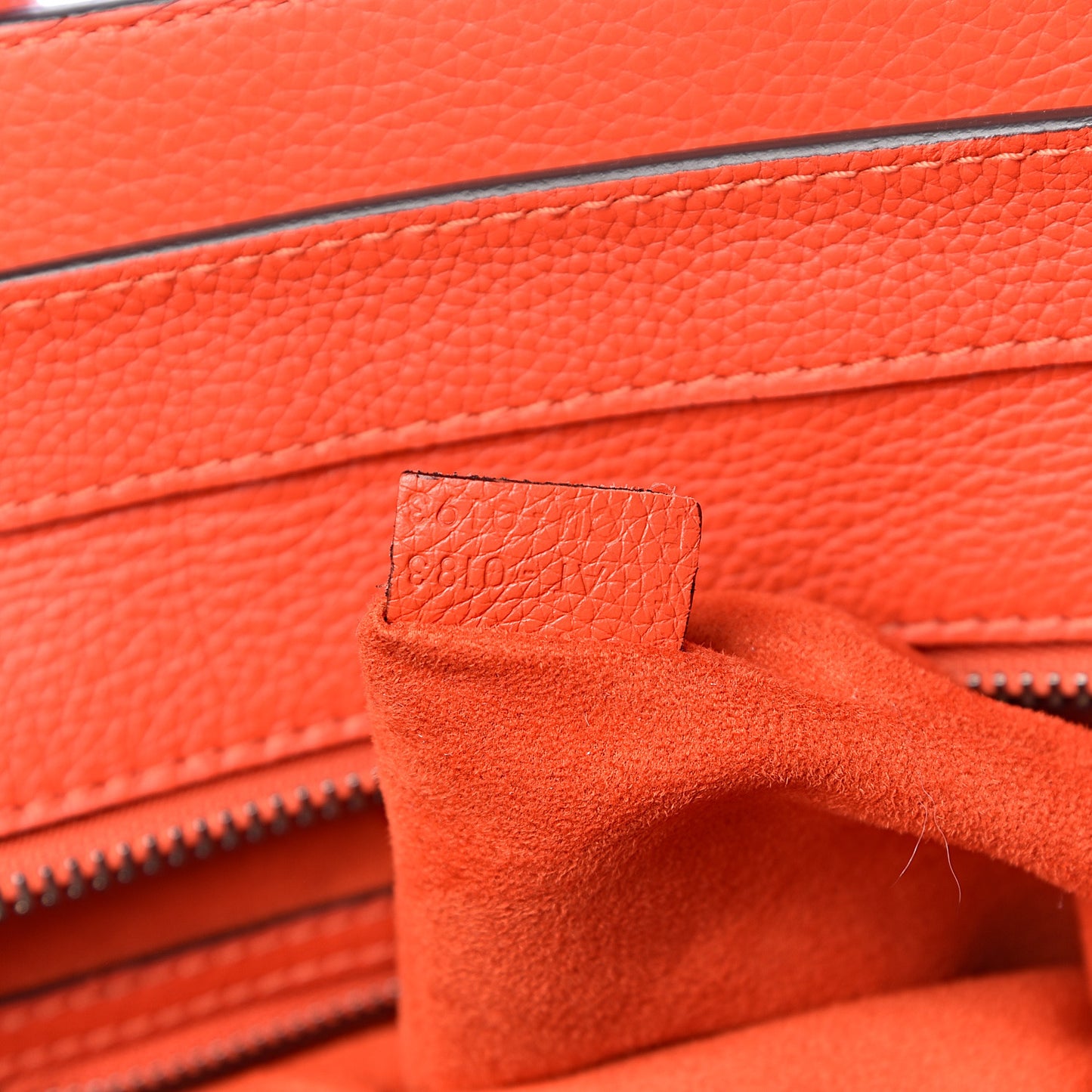 Drummed Calfskin Mini Luggage Vermillion