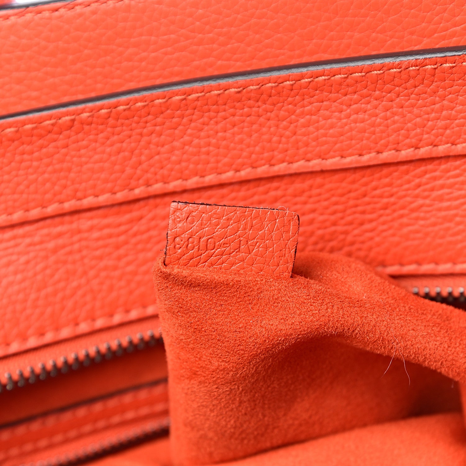 Celine Drummed Calfskin Mini Luggage Vermillion 7 of 10