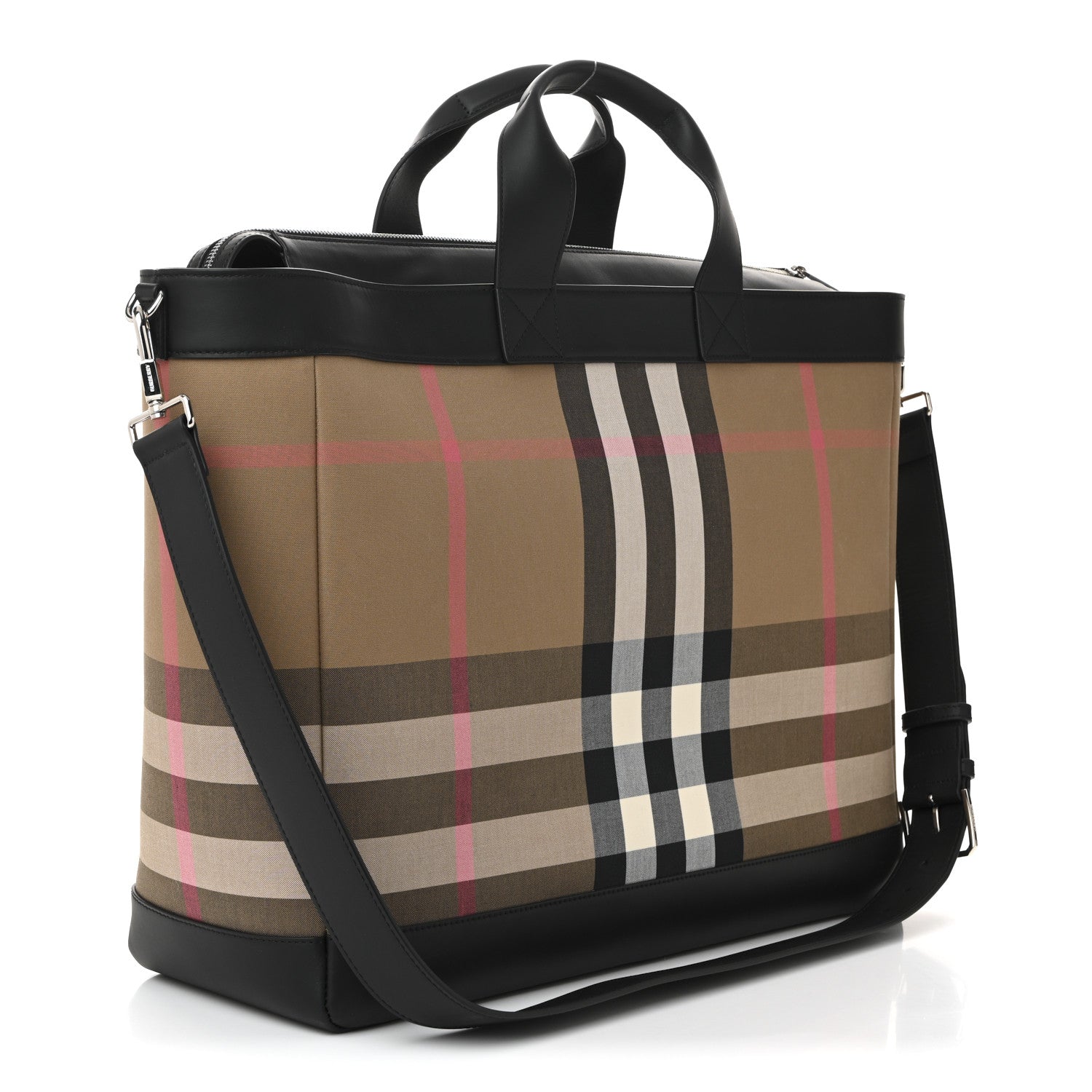 Burberry IP Check Nylon Calfskin Ormond Tote Bag Taupe Brown 3 of 9