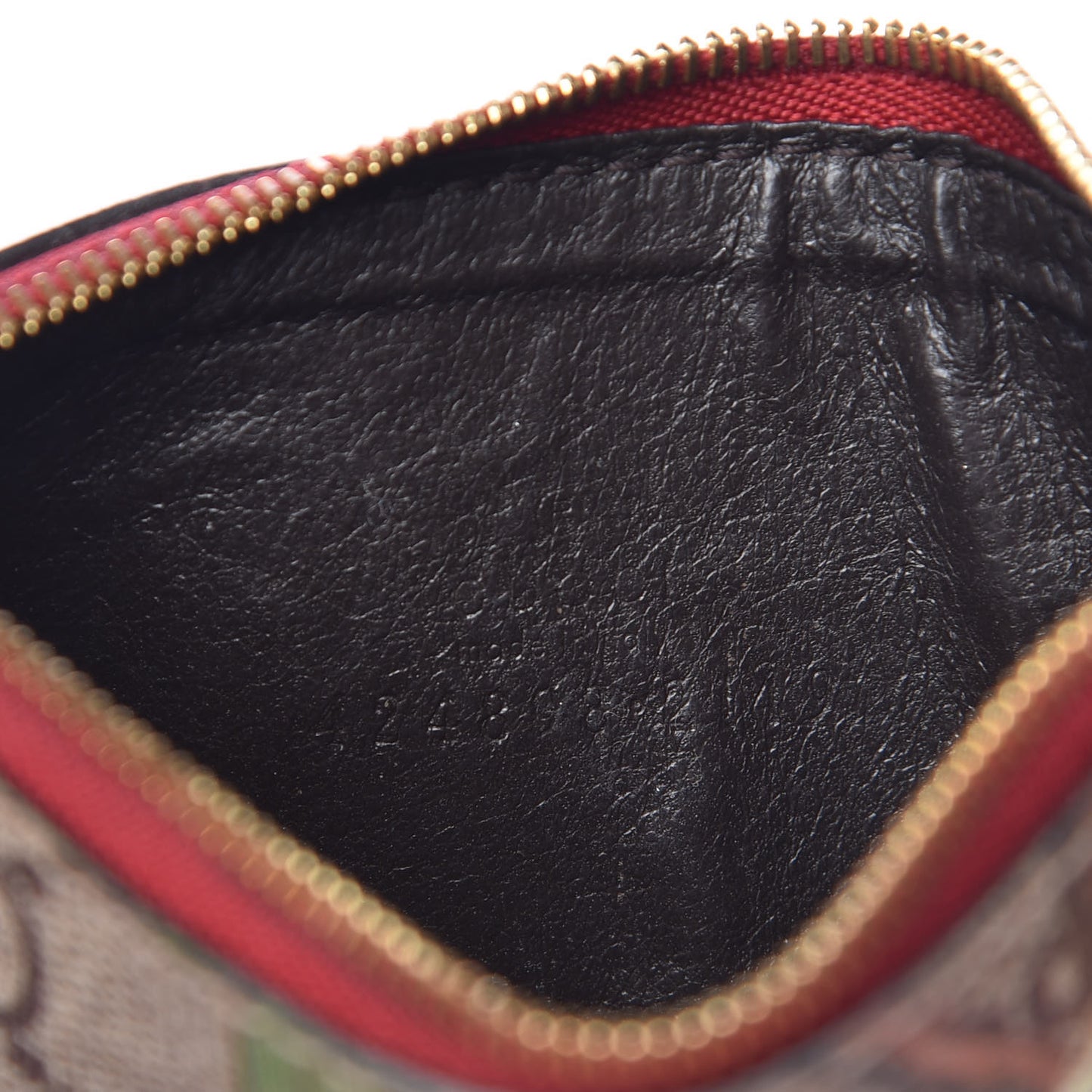 GG Supreme Monogram Tian Key Case Beige Multicolor Red