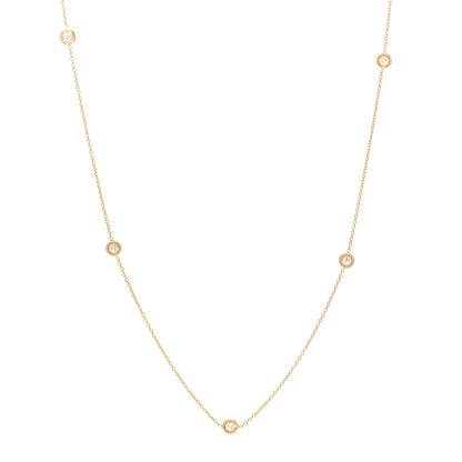 Roberto Coin 18K Yellow Gold Diamond .23ctw Diamonds By The Inch Five Station Necklace 1 of 5