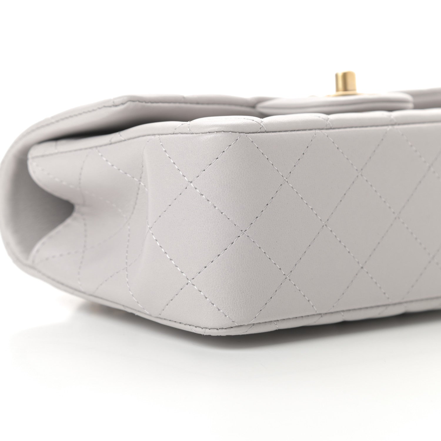 Chanel Lambskin Quilted Mini Top Handle Rectangular Flap Grey 9 of 11
