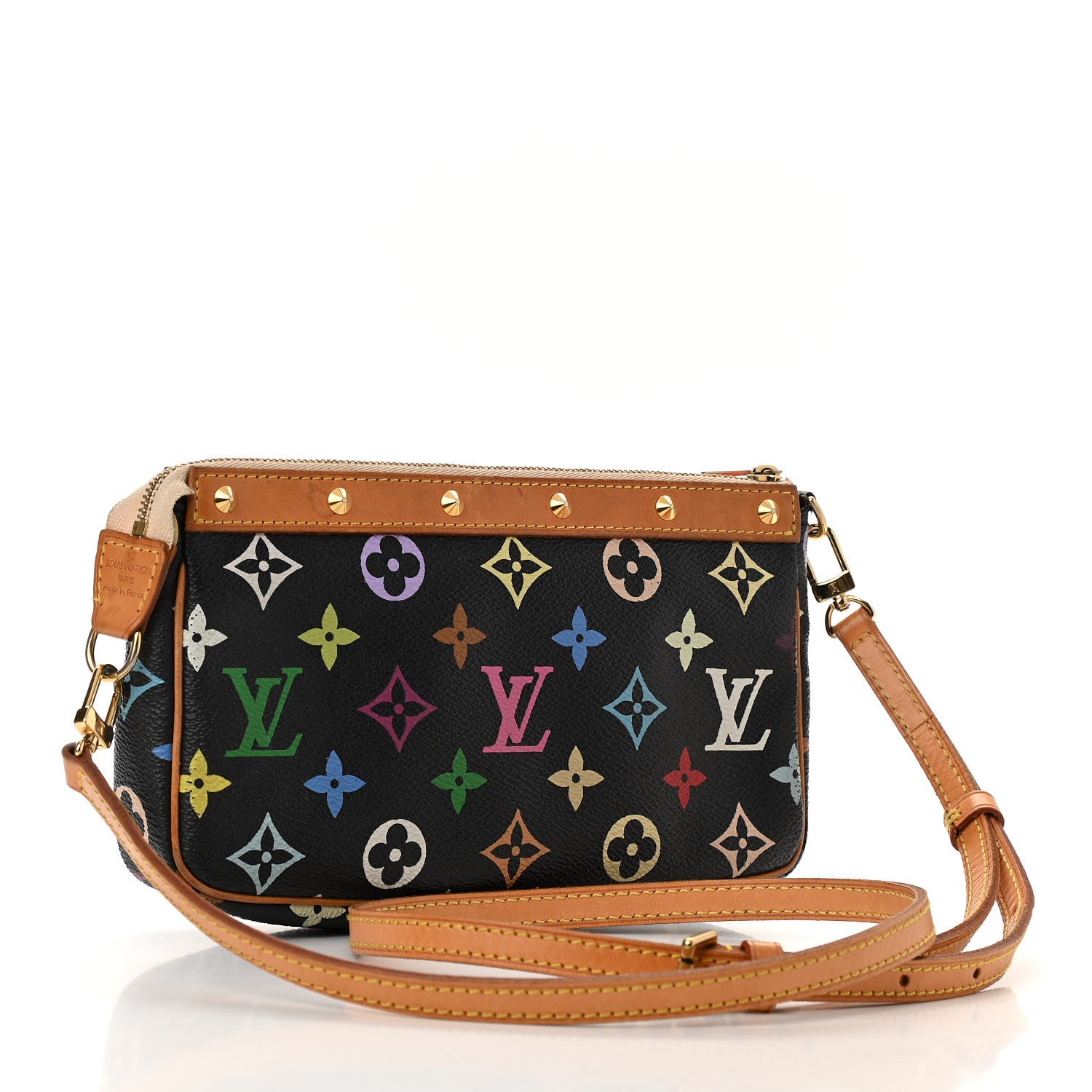 Louis Vuitton Monogram Multicolor Pochette Accessories Black Long Strap 3 of 14