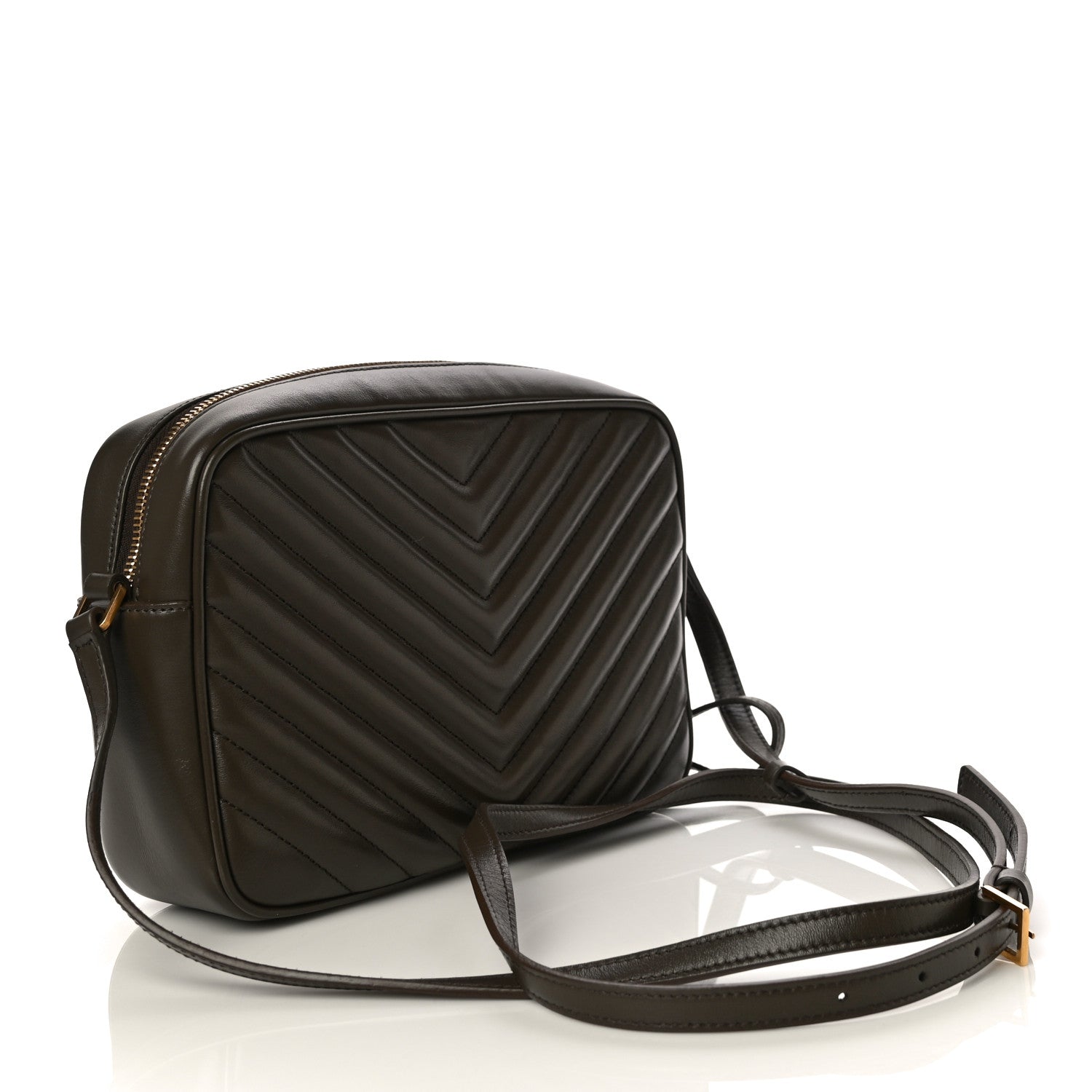 Saint Laurent Calfskin Matelasse Monogram Lou Camera Bag Military Olive 3 of 11