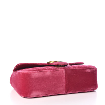 Gucci Velvet Matelasse Small GG Marmont Shoulder Bag Light Raspberry Rose 4 of 9