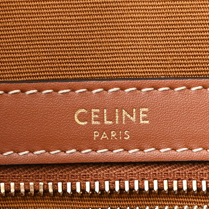 Celine Triomphe Canvas Calfskin Large Boston Bag Tan 6 of 11
