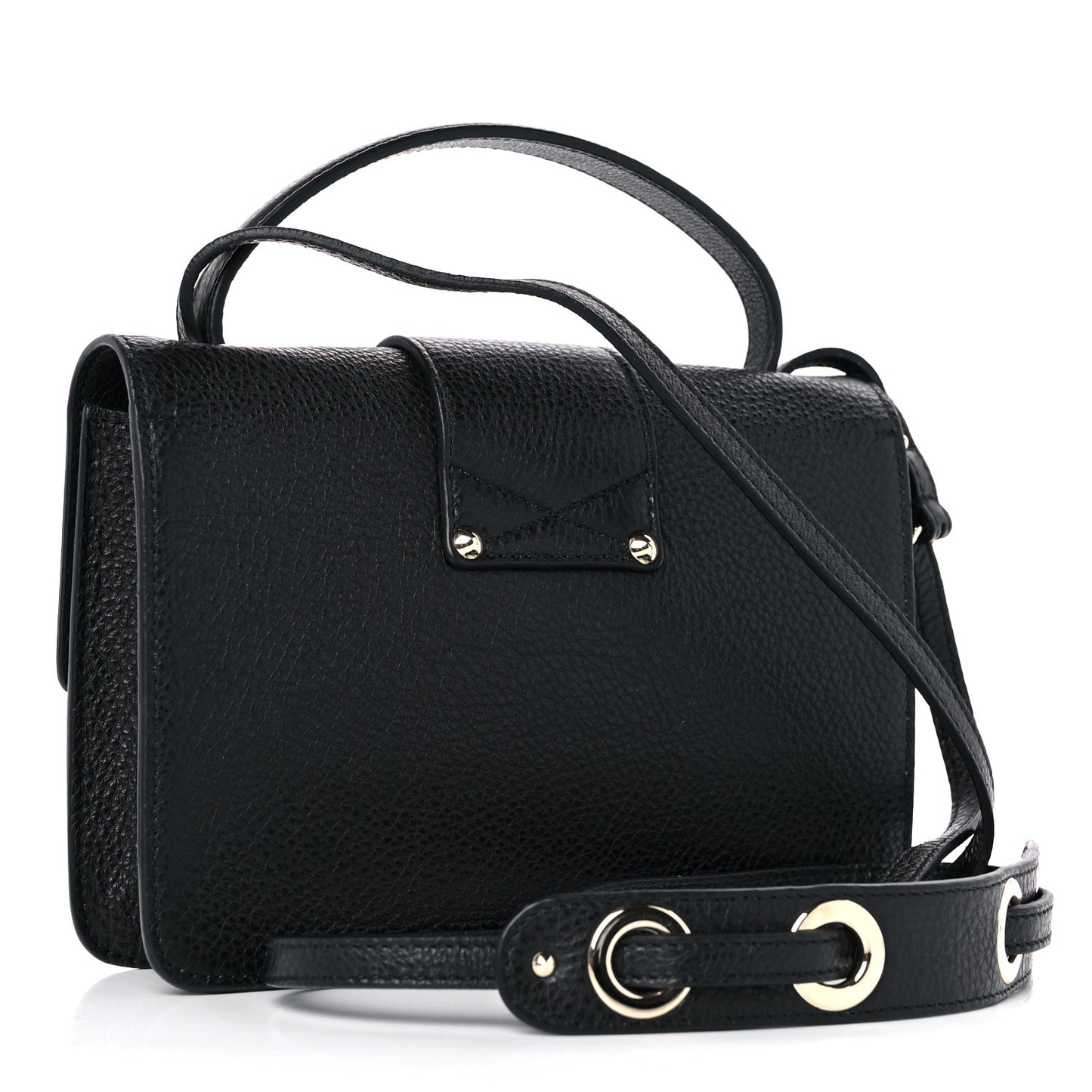 Grainy Pebbled Rebel Crossbody Bag Black
