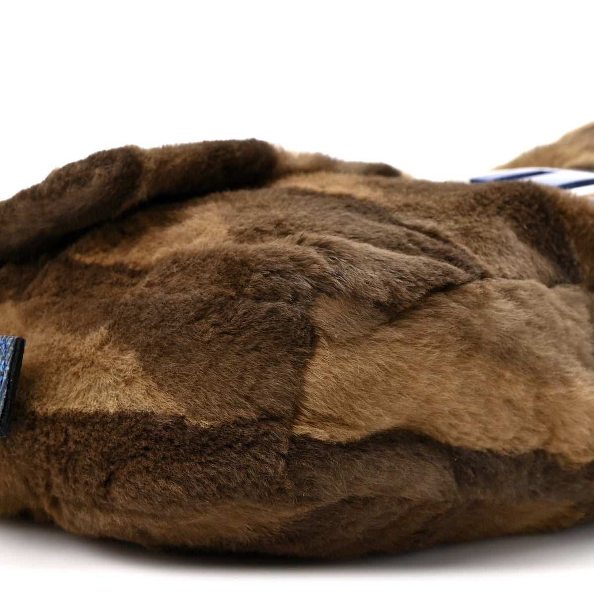 Fendi Rabbit Fur Lizard Baguette Brown Blue 9 of 12