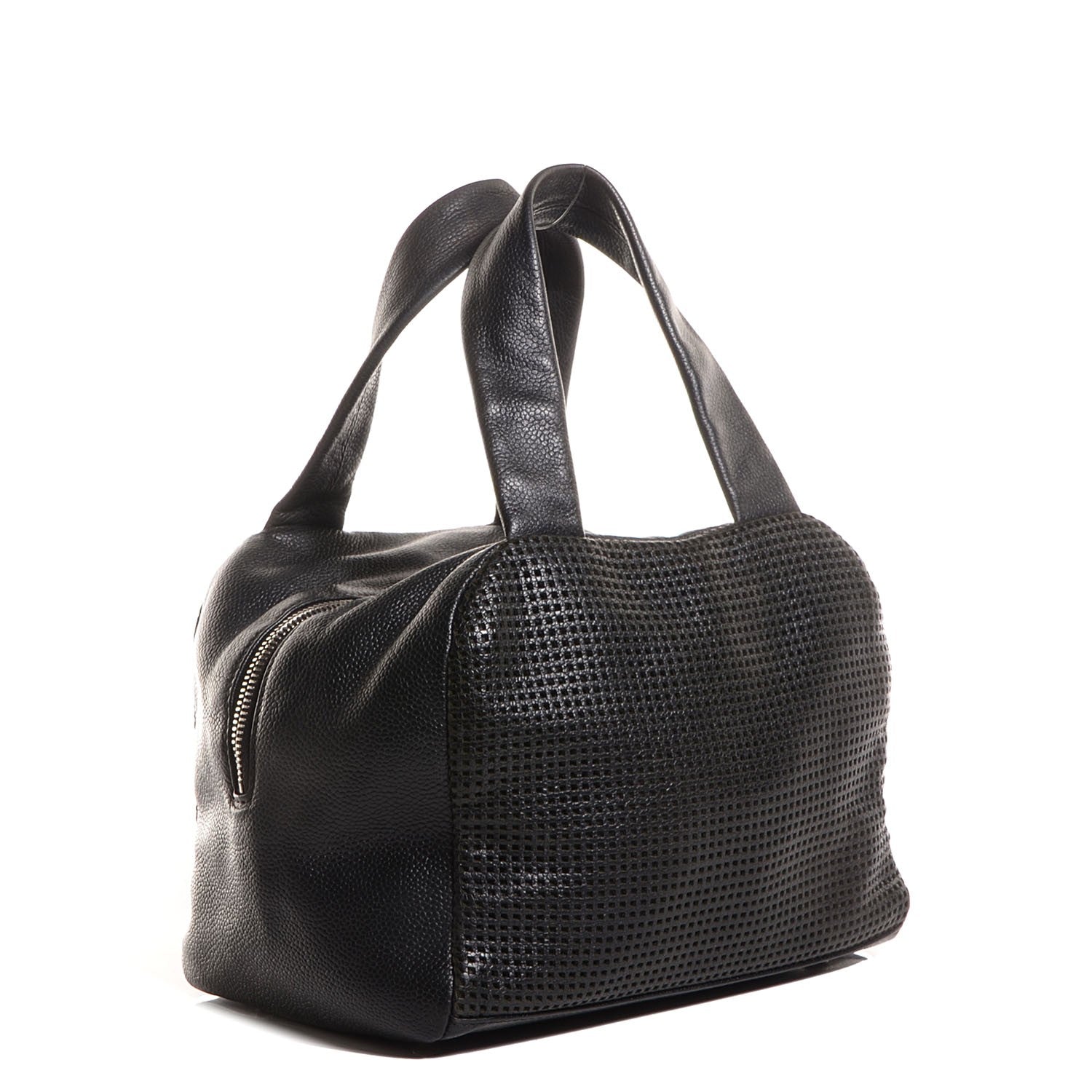 Chanel Leather Perforated Bowler Black 3 of 7