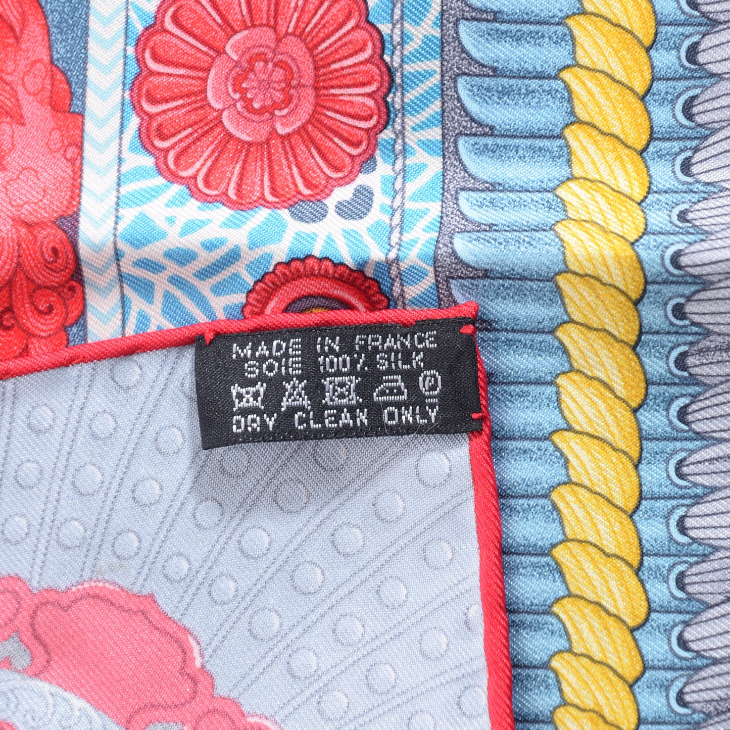 Silk Parures de Samouraïs Scarf 90 Black Rouge Blue Jean