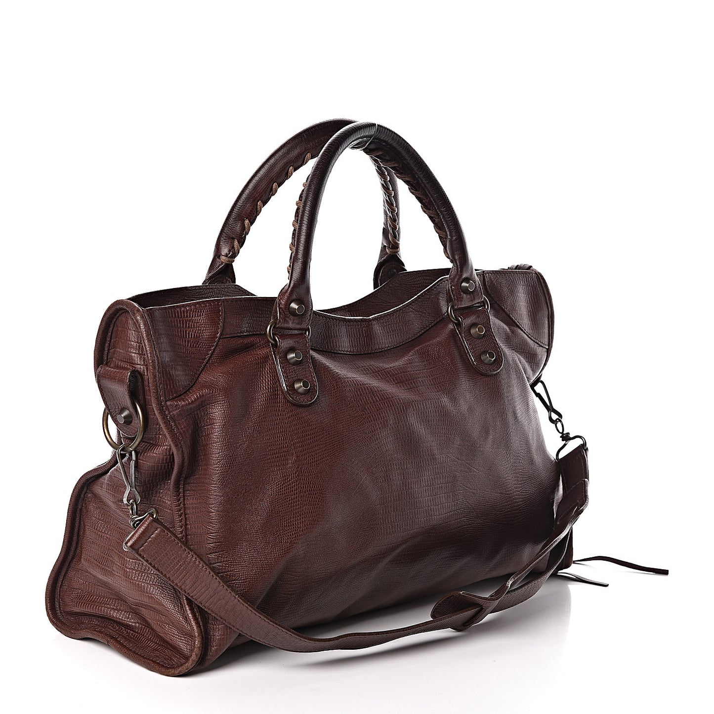 Agneau Classic Hardware Lizard Embossed City Castagna