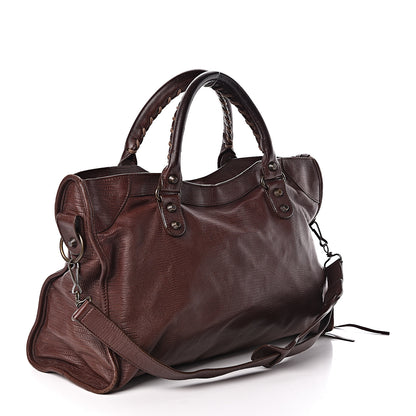 Balenciaga Agneau Classic Hardware Lizard Embossed City Castagna 4 of 10