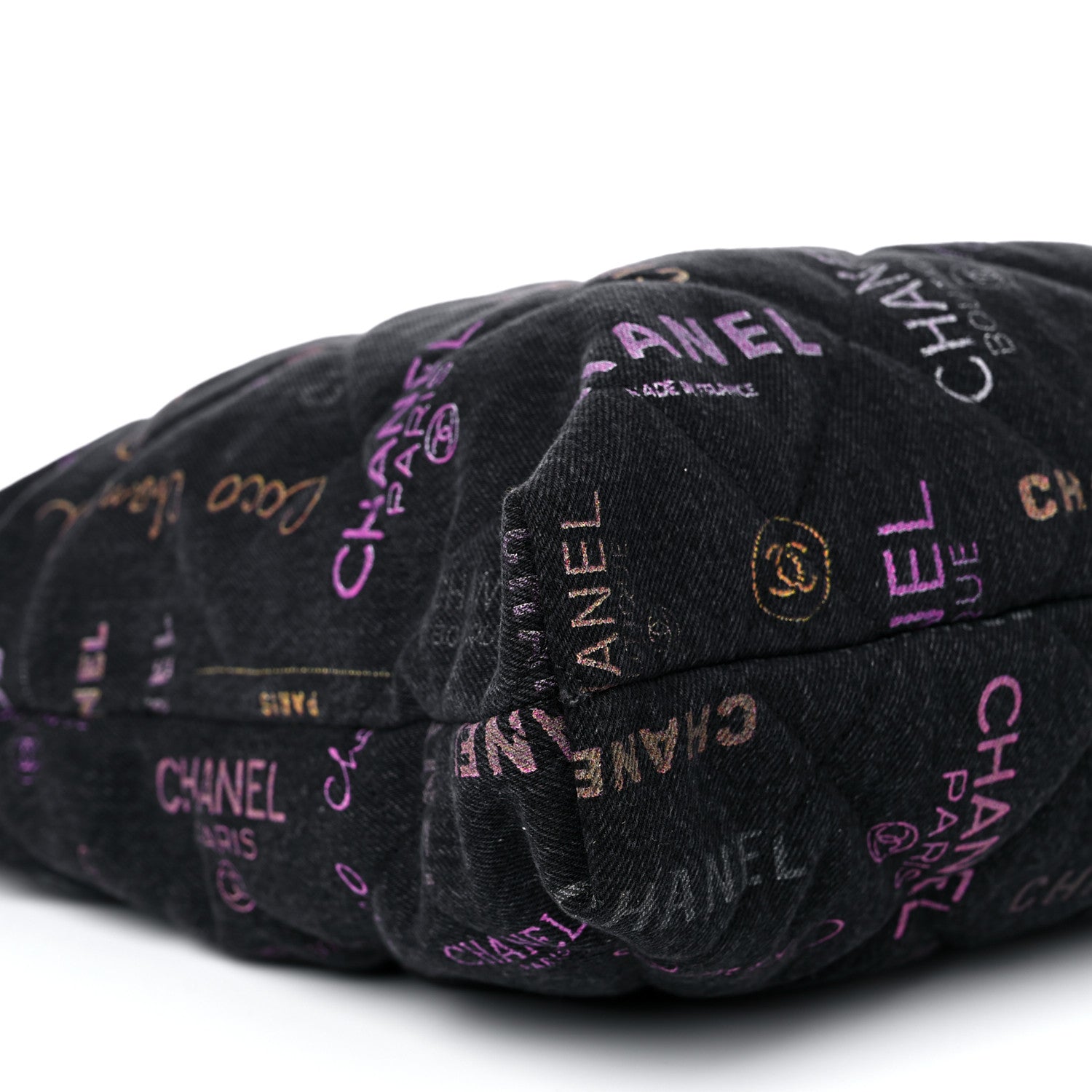 Chanel Denim Quilted Denim Mood Maxi Shopping Bag Black Multicolor 7 of 10