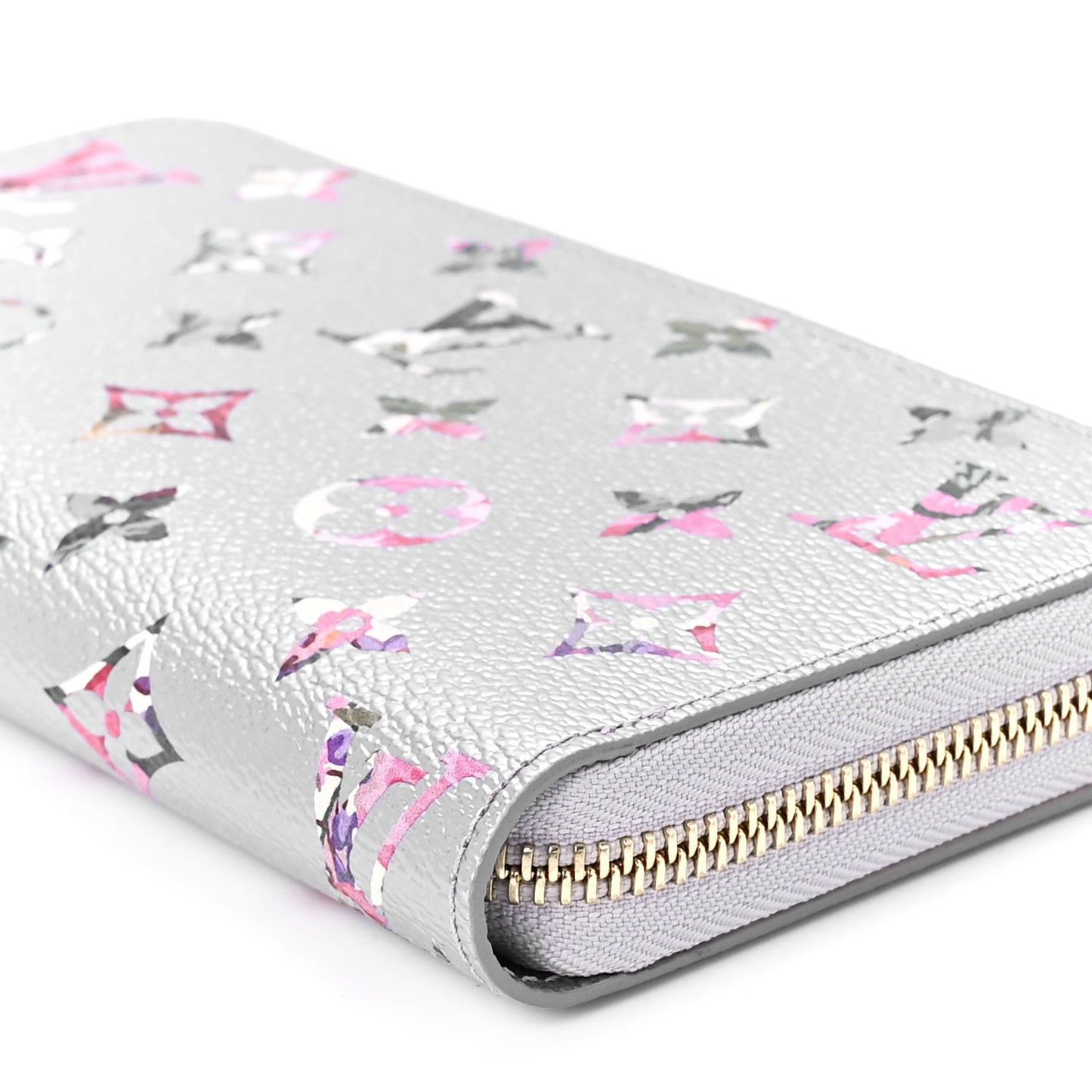 Metallic Monogram LV Garden Zippy Wallet Silver