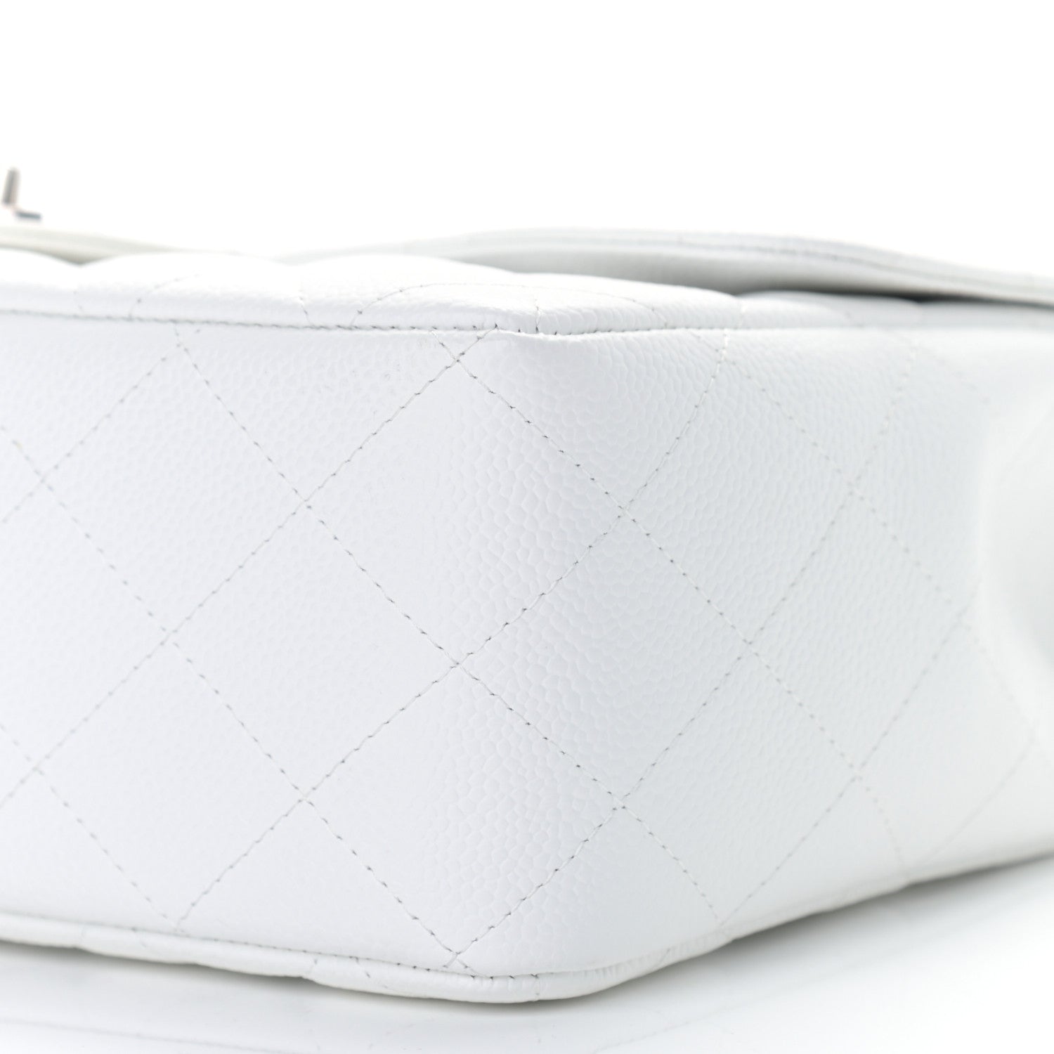 Chanel Caviar Quilted Jumbo Single Flap White 9 of 9