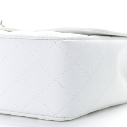 Chanel Caviar Quilted Jumbo Single Flap White 9 of 9