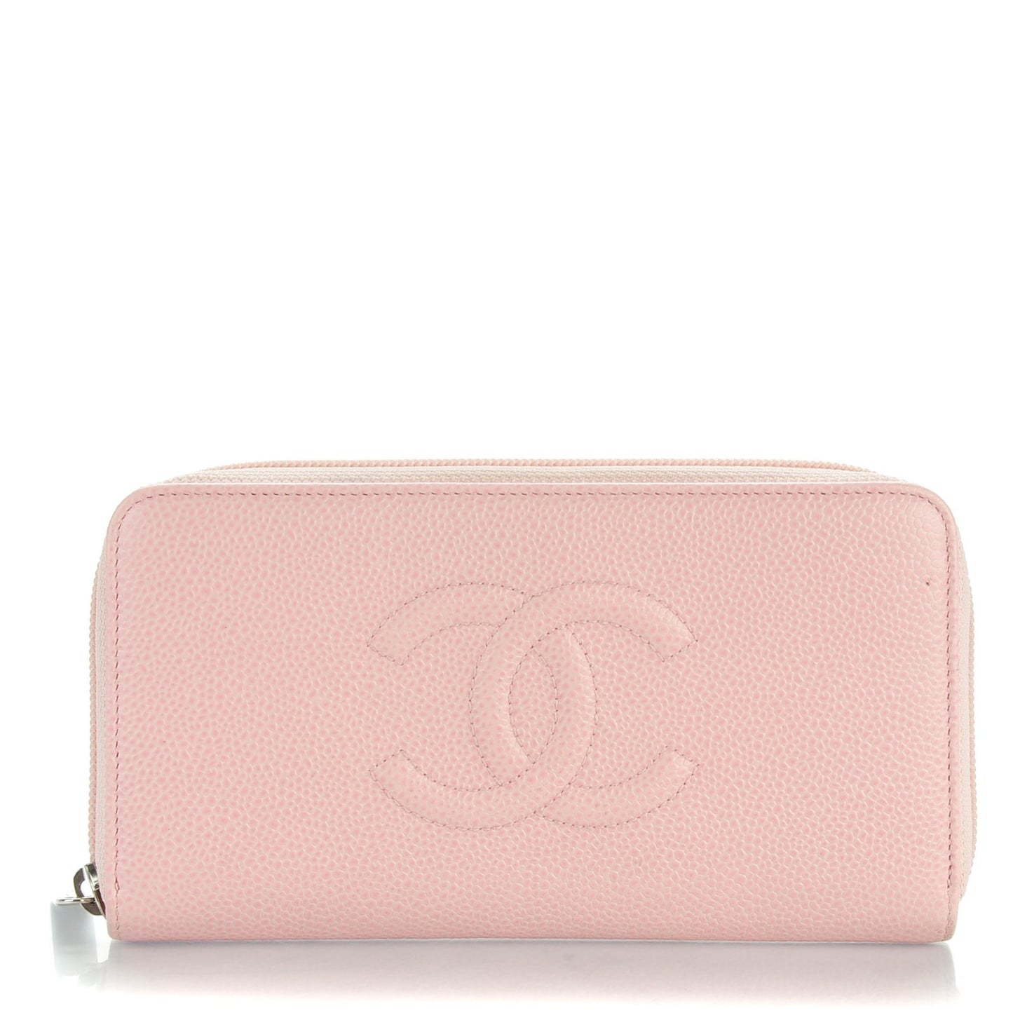 Caviar Large Timeless CC Zip Around Wallet Pink