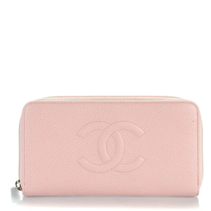 Chanel Caviar Large Timeless CC Zip Around Wallet Pink 1 of 8