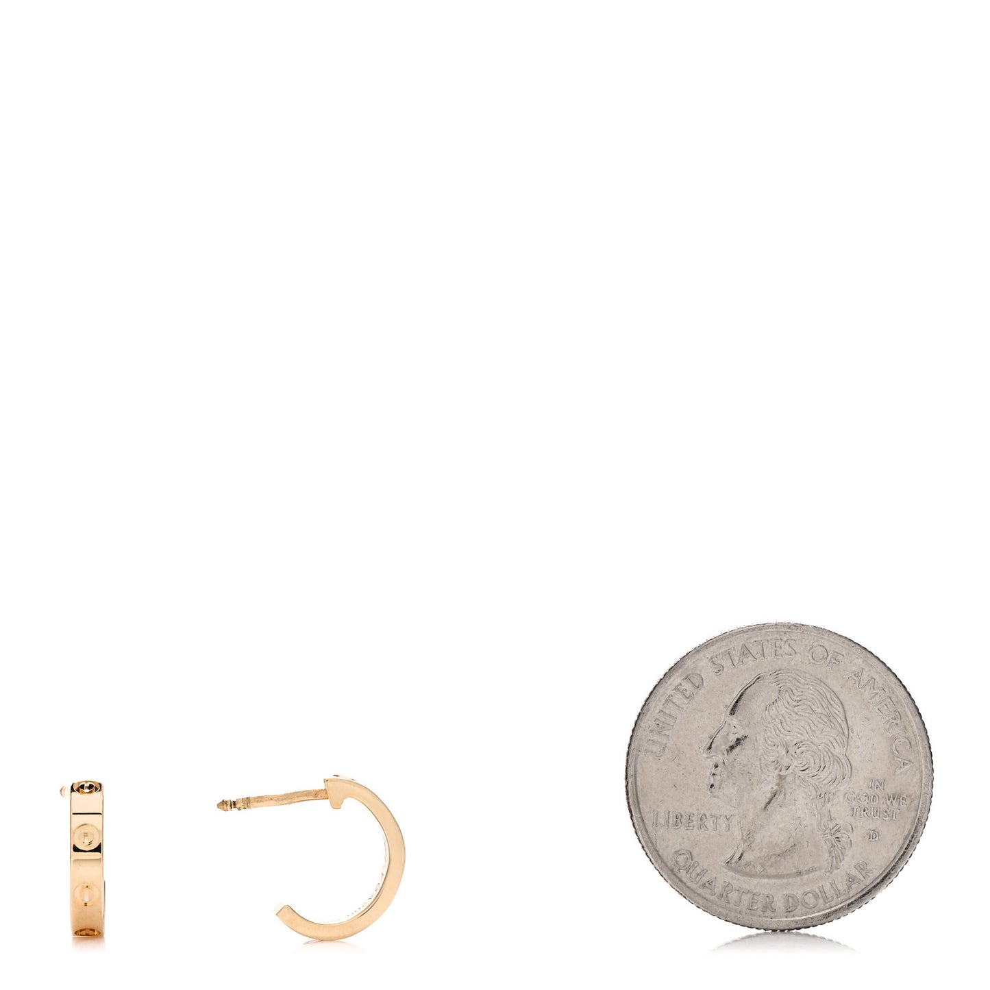 18K Yellow Gold Small LOVE Hoop Earrings