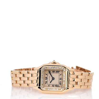 Cartier 18K Yellow Gold Diamond 22mm Panthere Quartz Watch 2 of 4