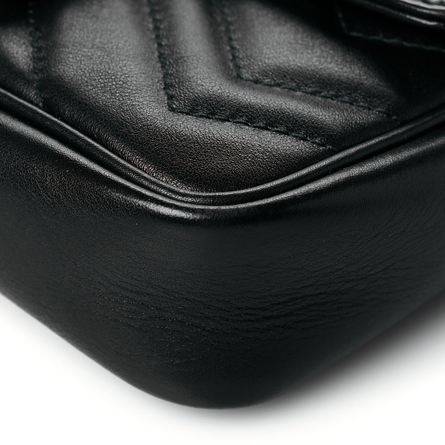 Gucci Calfskin Matelasse Super Mini GG Marmont Shoulder Bag Black 10 of 11