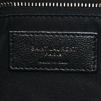 Saint Laurent Patent Crocodile Embossed Lambskin Monogram Medium Niki Chain Satchel Black 6 of 11