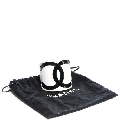 Chanel Resin CC Cuff Black White 5 of 6