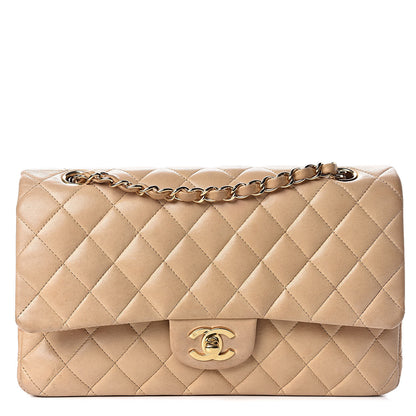 Chanel Lambskin Quilted Medium Double Flap Beige 1 of 18