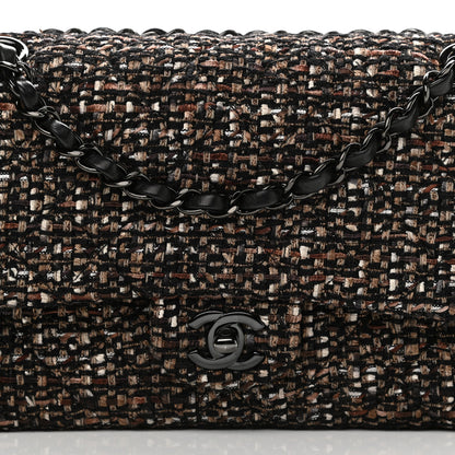 Chanel Tweed Quilted Medium Double Flap Brown 15 of 23
