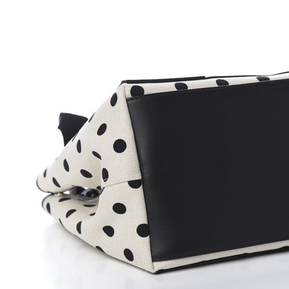 Balenciaga Cotton Canvas Polka Dot S Navy Cabas Natural Black 9 of 11